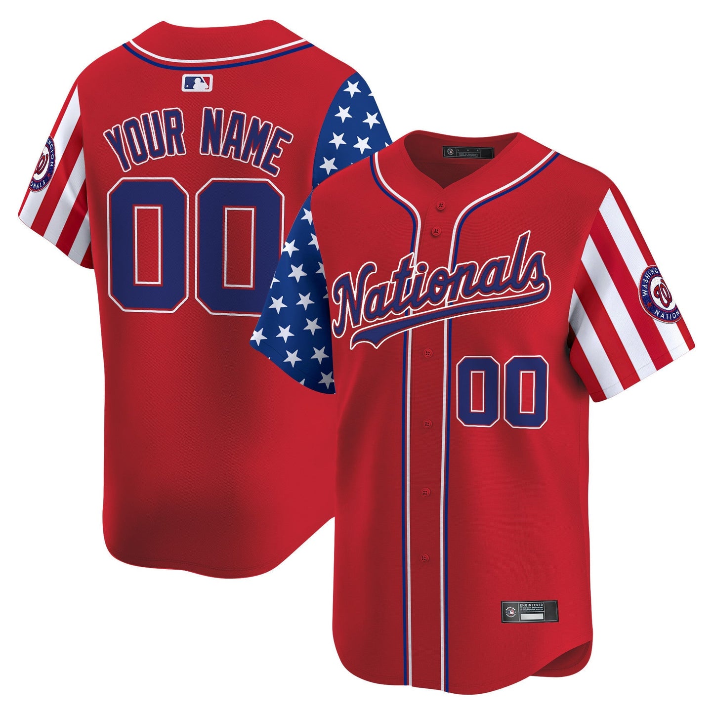 Washington Nationals 2025 Independence Day Vapor Premier Limited Custom Jersey - All Stitched
