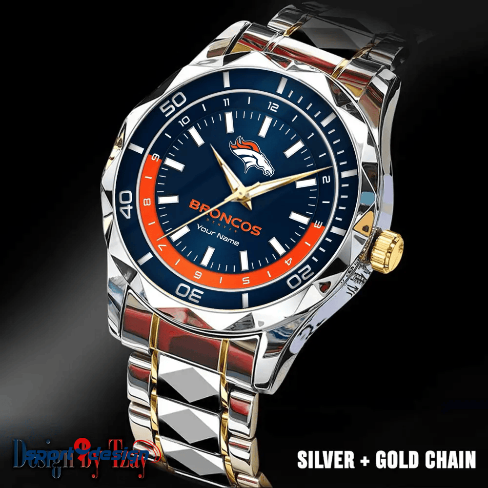 Denver Broncos Business Watch For Men Automatic Mechanical Stainless Steel Band 2025