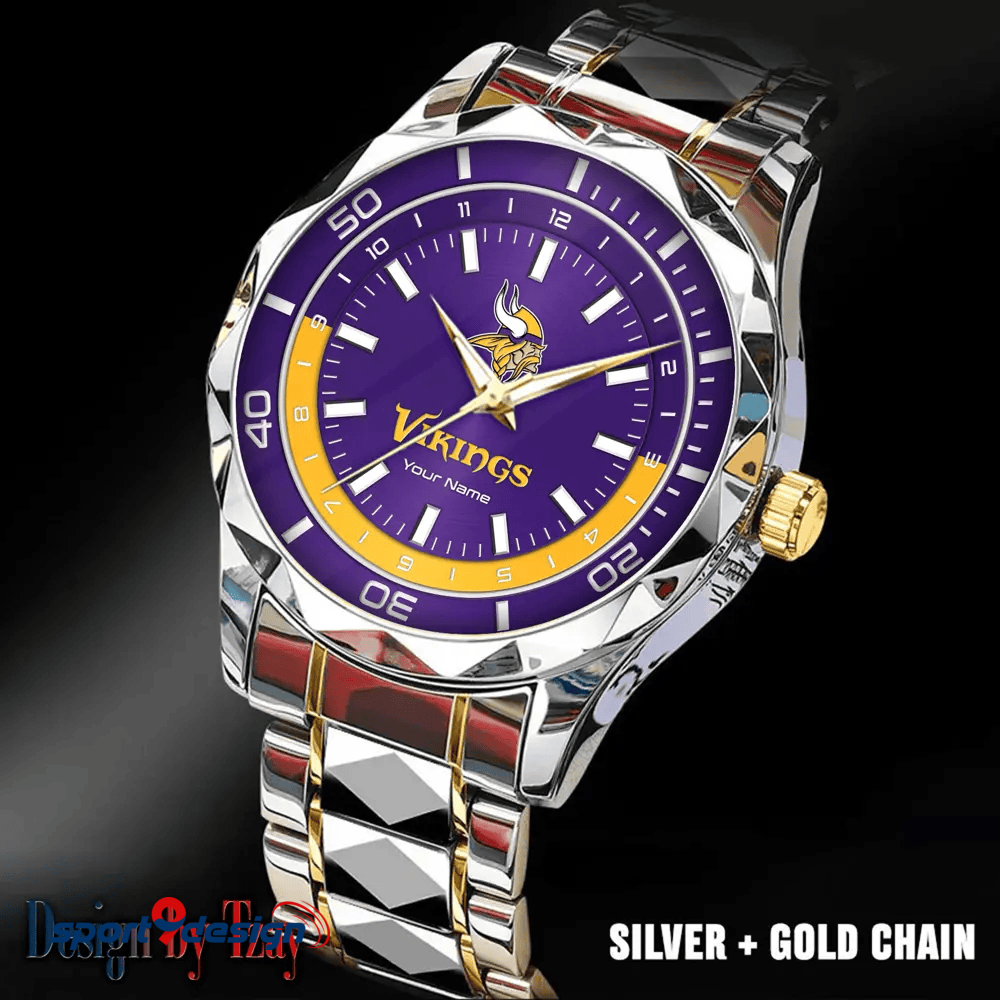 Minnesota Vikings Business Watch For Men Automatic Mechanical Stainless Steel Band 2025