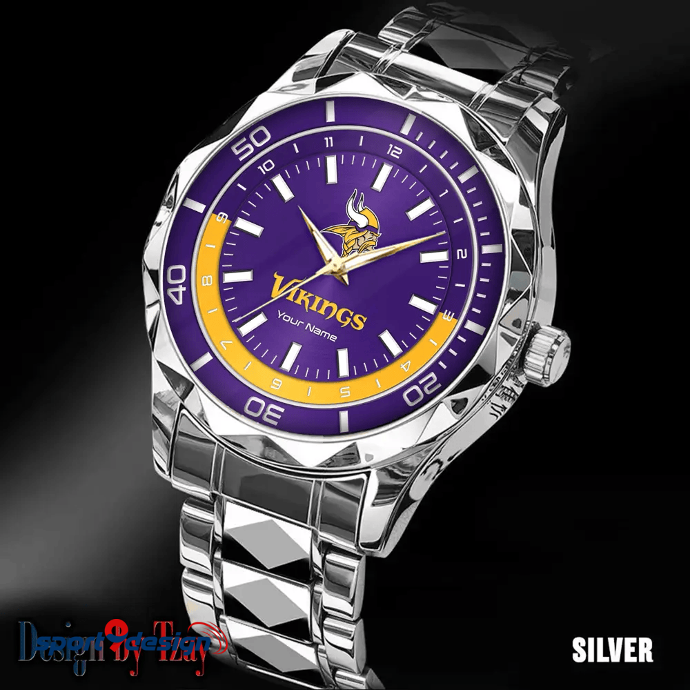 Minnesota Vikings Business Watch For Men Automatic Mechanical Stainless Steel Band 2025