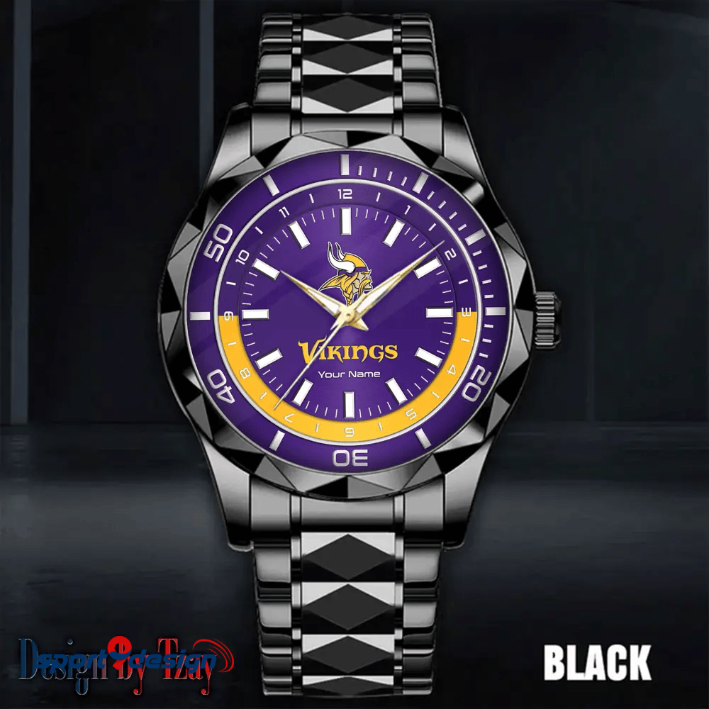 Minnesota Vikings Business Watch For Men Automatic Mechanical Stainless Steel Band 2025