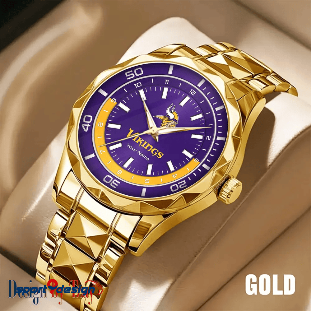 Minnesota Vikings Business Watch For Men Automatic Mechanical Stainless Steel Band 2025