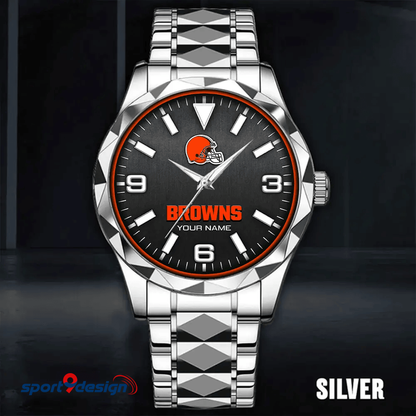 Cleveland Browns Business Watch For Men Automatic Mechanical Stainless Steel Band 2025