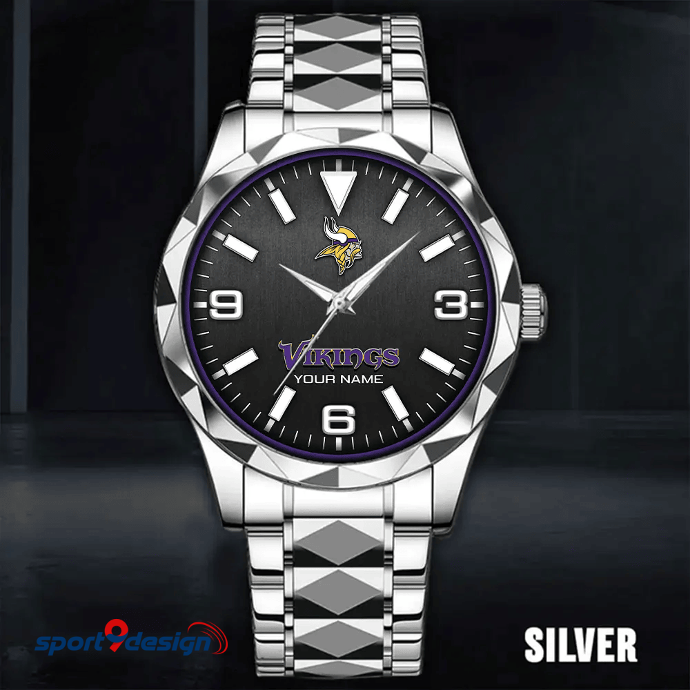 Minnesota Vikings Business Watch For Men Automatic Mechanical Stainless Steel Band 2025