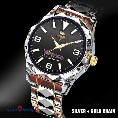 Minnesota Vikings Business Watch For Men Automatic Mechanical Stainless Steel Band 2025