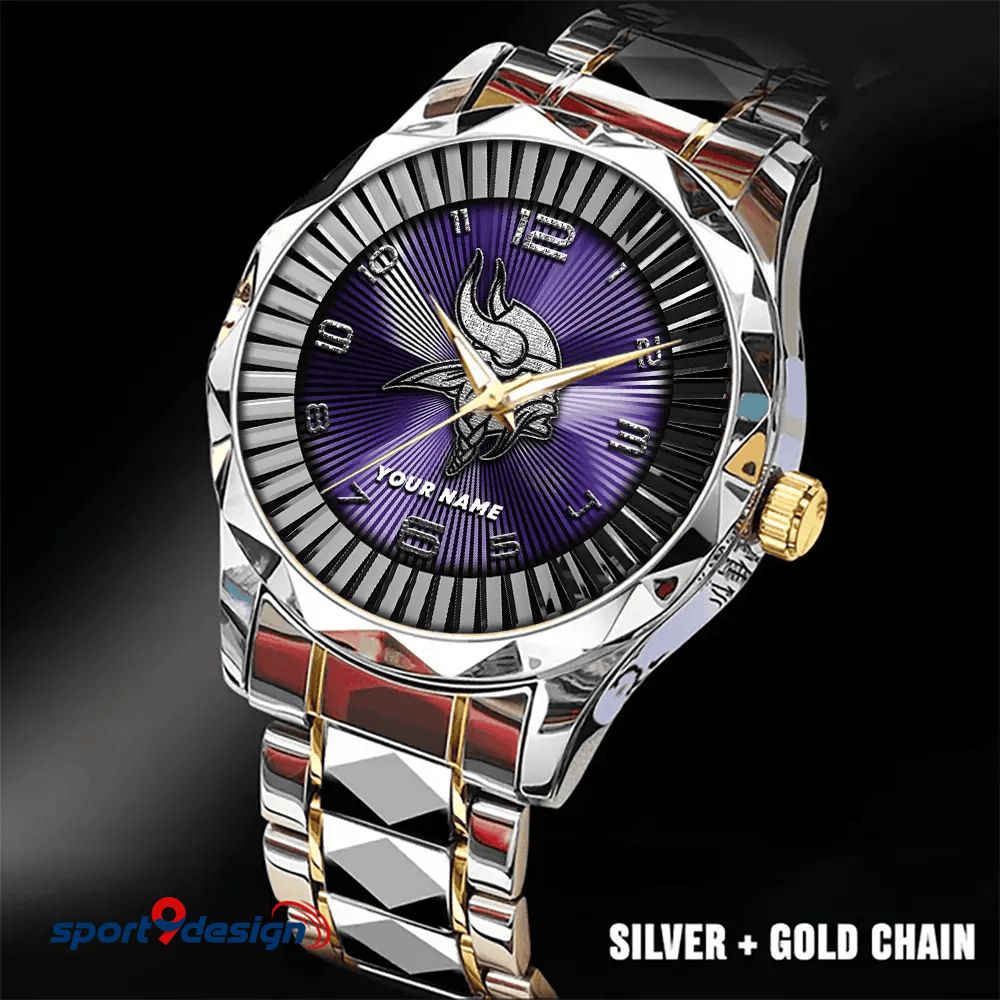 Minnesota Vikings Business Watch For Men Automatic Mechanical Stainless Steel Band 2025