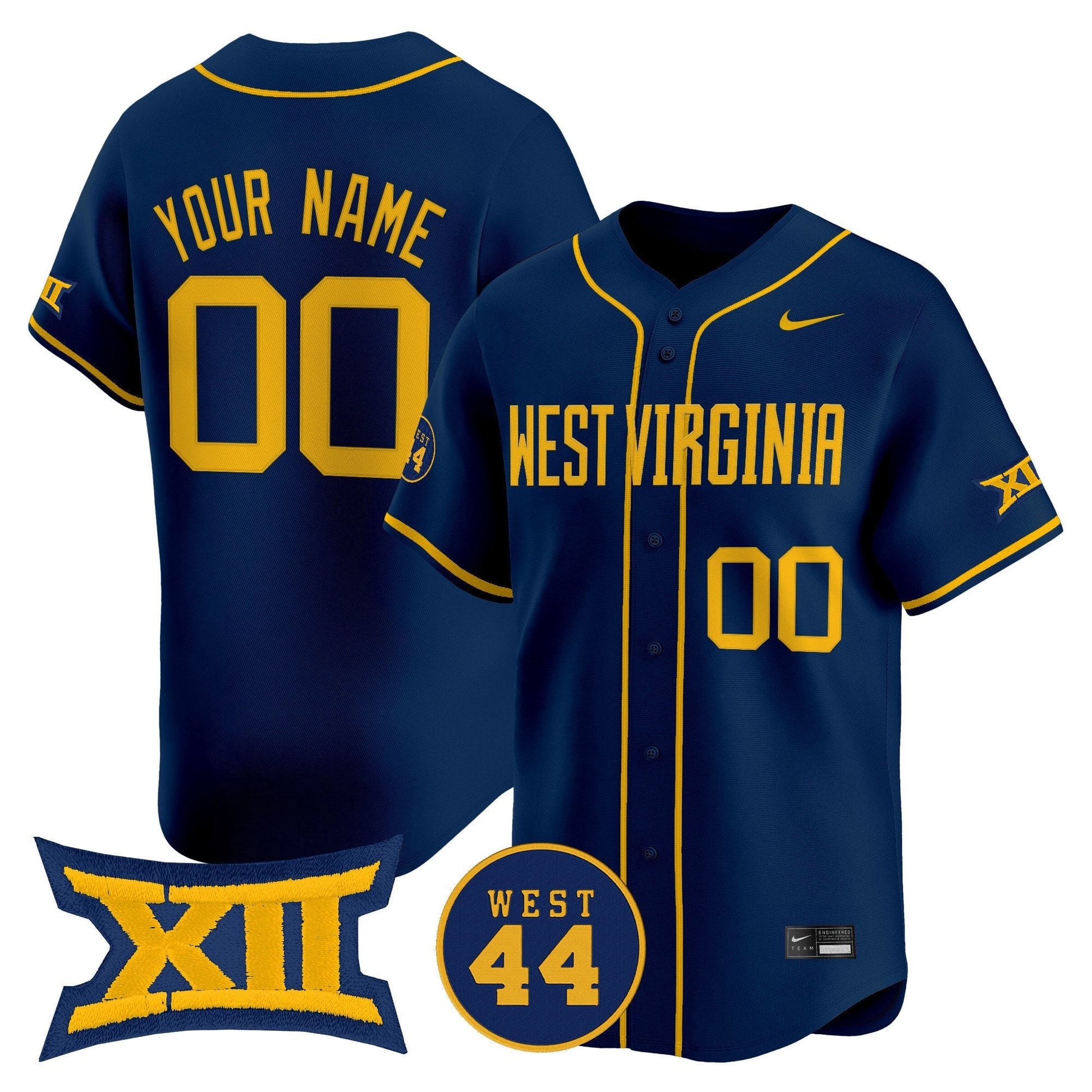 West Virginia Mountaineers 2025 Vapor Premier Limited Custom Jersey - All Stitched