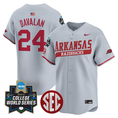 Men's Arkansas Razorbacks 2025 World Series Vapor Premier Limited Jersey - All Stitched