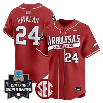 Men's Arkansas Razorbacks 2025 World Series Vapor Premier Limited Jersey - All Stitched