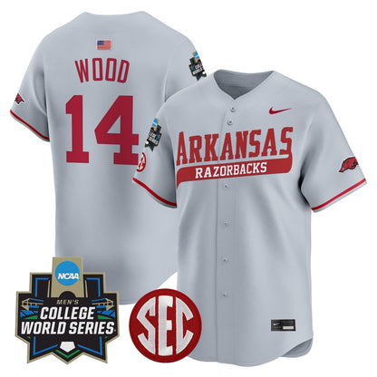 Men's Arkansas Razorbacks 2025 World Series Vapor Premier Limited Jersey - All Stitched