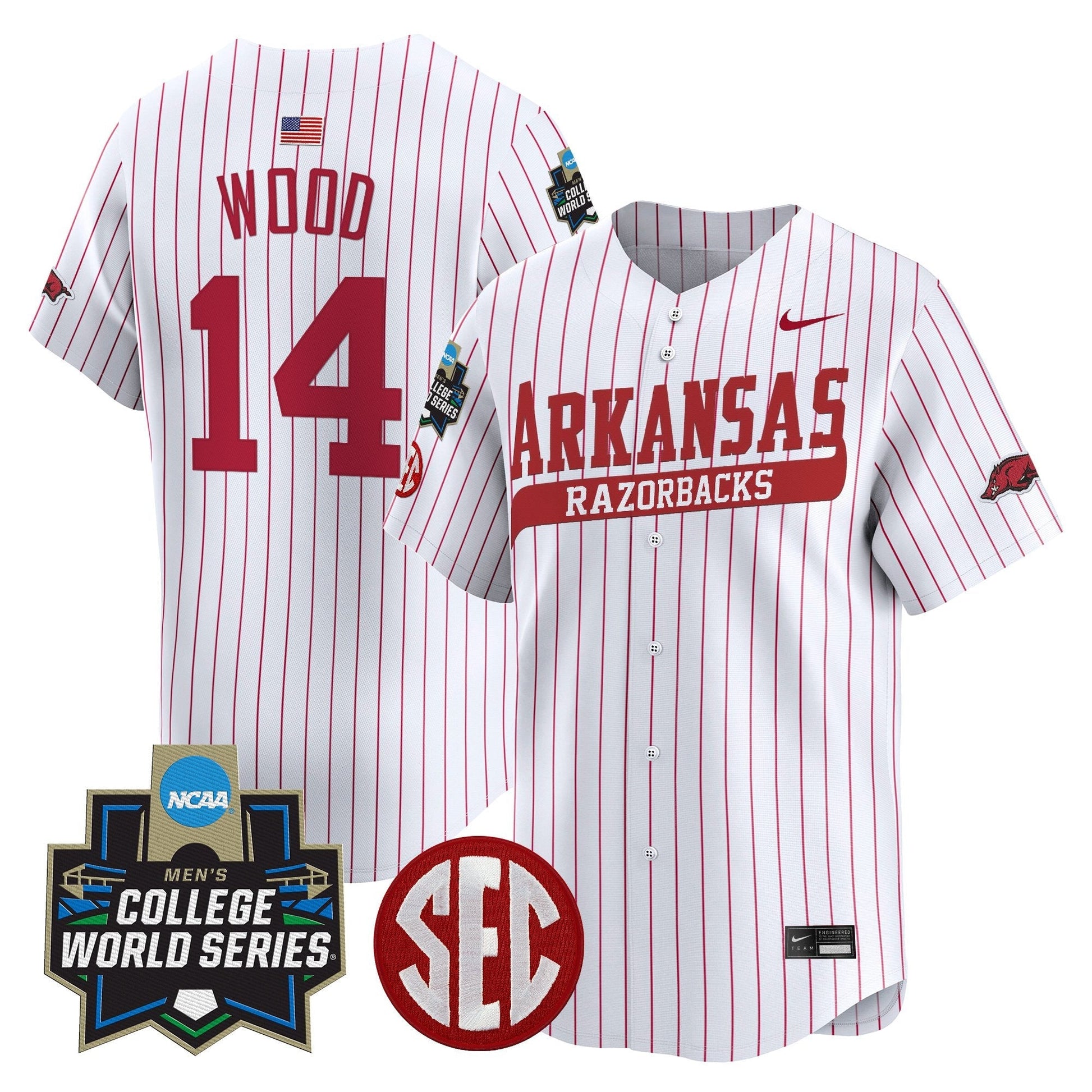 Men's Arkansas Razorbacks 2025 World Series Vapor Premier Limited Jersey - All Stitched