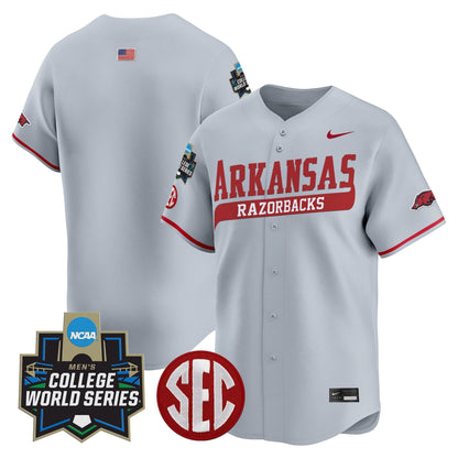Men's Arkansas Razorbacks 2025 World Series Vapor Premier Limited Jersey - All Stitched