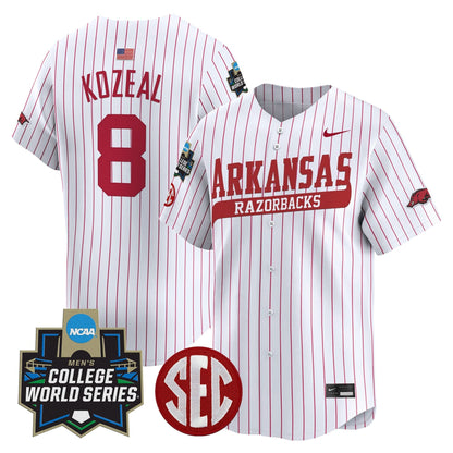 Men's Arkansas Razorbacks 2025 World Series Vapor Premier Limited Jersey - All Stitched