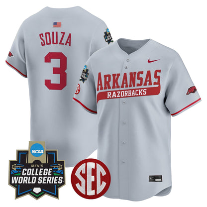 Men's Arkansas Razorbacks 2025 World Series Vapor Premier Limited Jersey - All Stitched