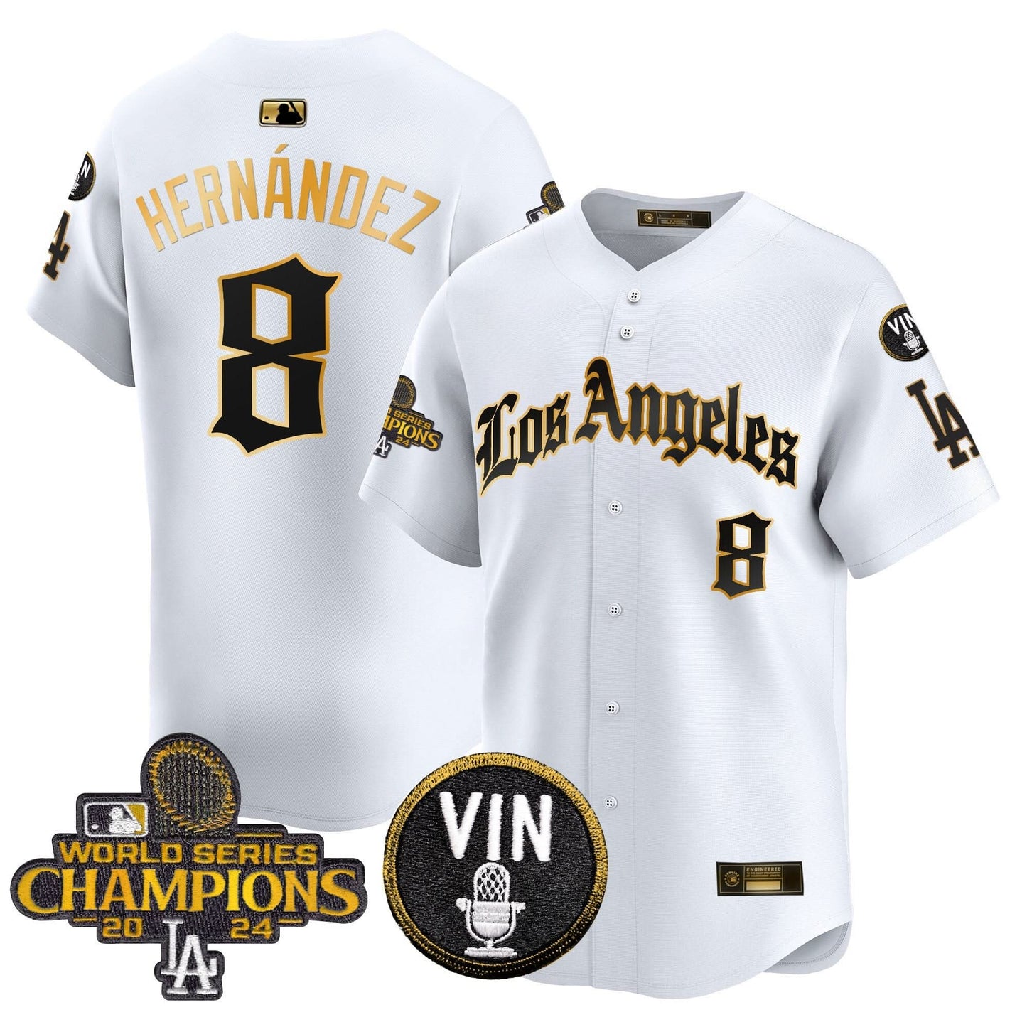 Men's Dodgers 2025 LA Gothic Style Gold Vapor Premier Limited Jersey - All Stitched