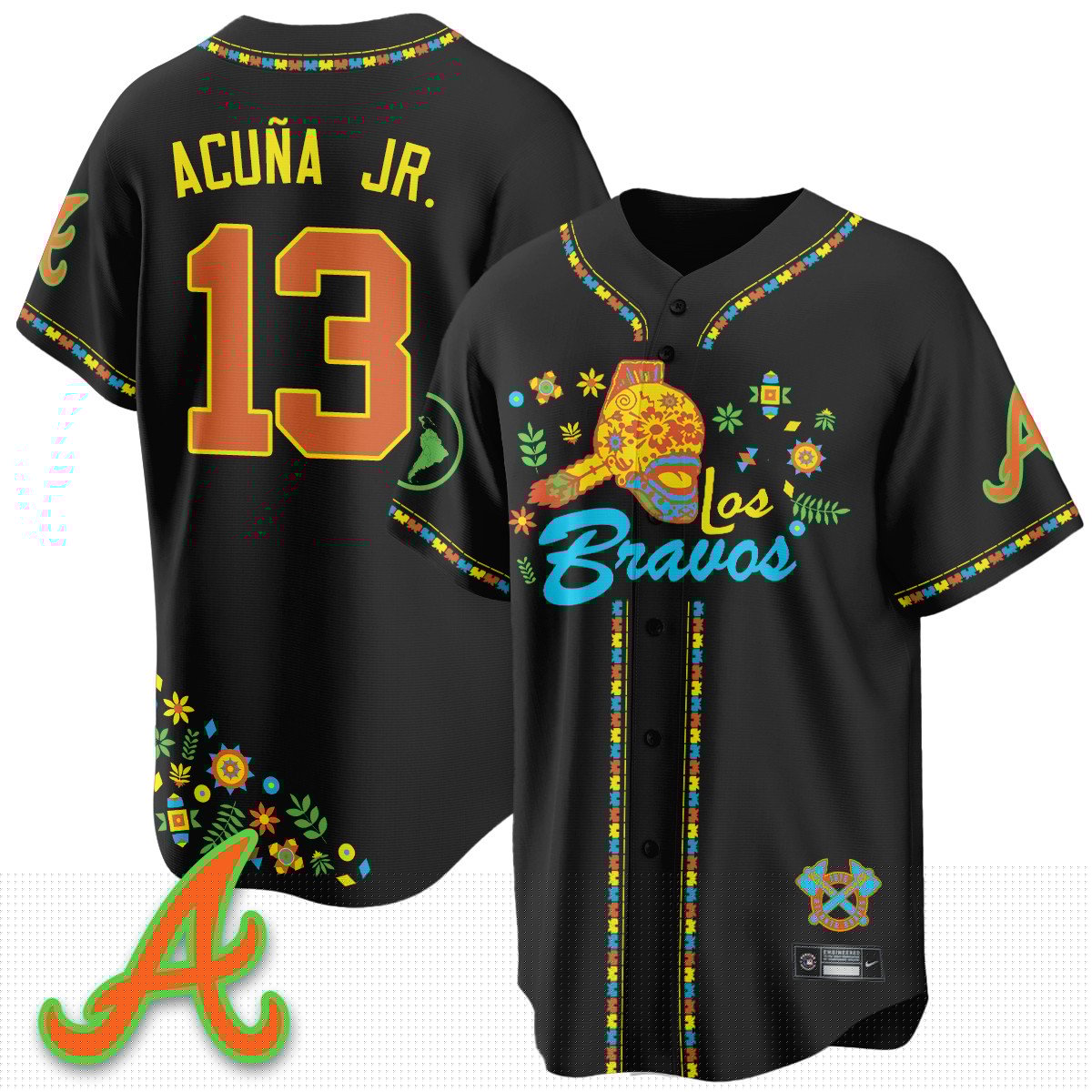 Men's Atlanta Braves 2025 "Los Bravos" Jersey V2 - All Stitched