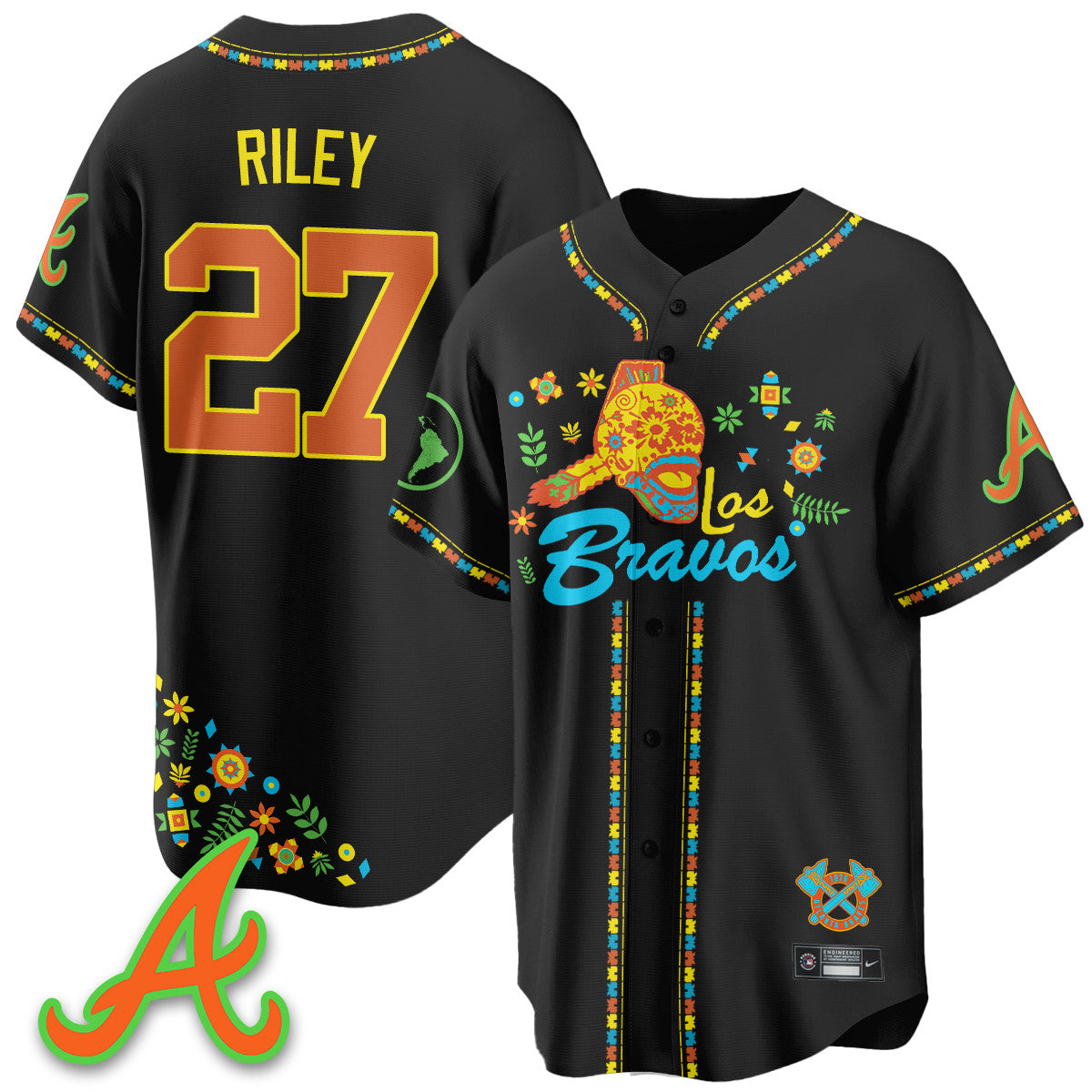 Men's Atlanta Braves 2025 "Los Bravos" Jersey V2 - All Stitched