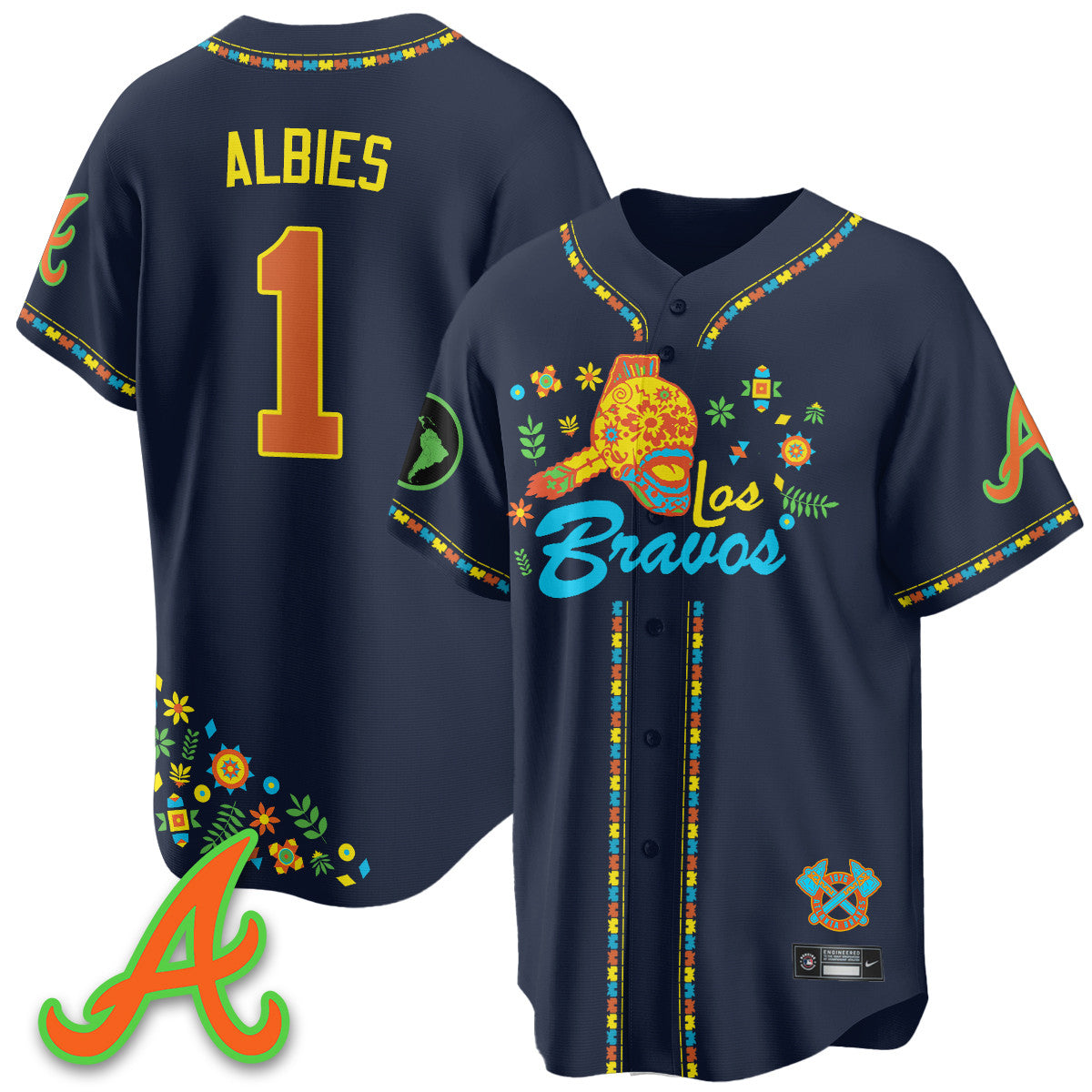Men's Atlanta Braves 2025 "Los Bravos" Jersey V2 - All Stitched