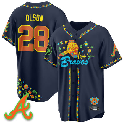 Men's Atlanta Braves 2025 "Los Bravos" Jersey V2 - All Stitched
