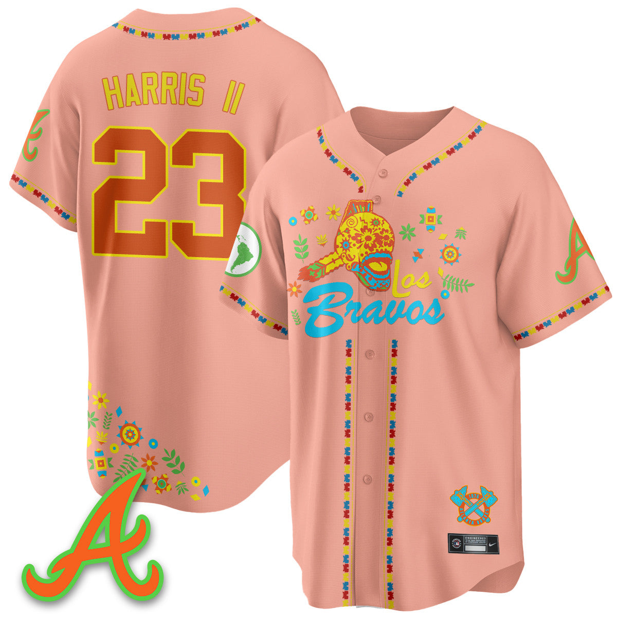Men's Atlanta Braves 2025 "Los Bravos" Jersey V2 - All Stitched