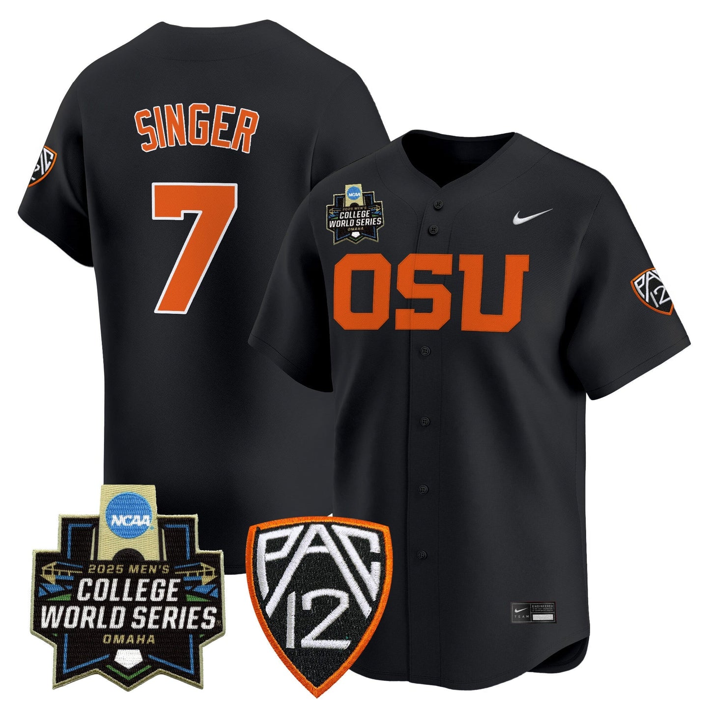 Men's Oregon State Beavers 2025 World Series Vapor Premier Limited Jersey - All Stitched