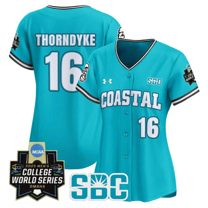Women's Coastal Carolina Chanticleers 2025 World Series Vapor Premier Limited Jersey - All Stitched