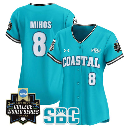 Women's Coastal Carolina Chanticleers 2025 World Series Vapor Premier Limited Jersey - All Stitched
