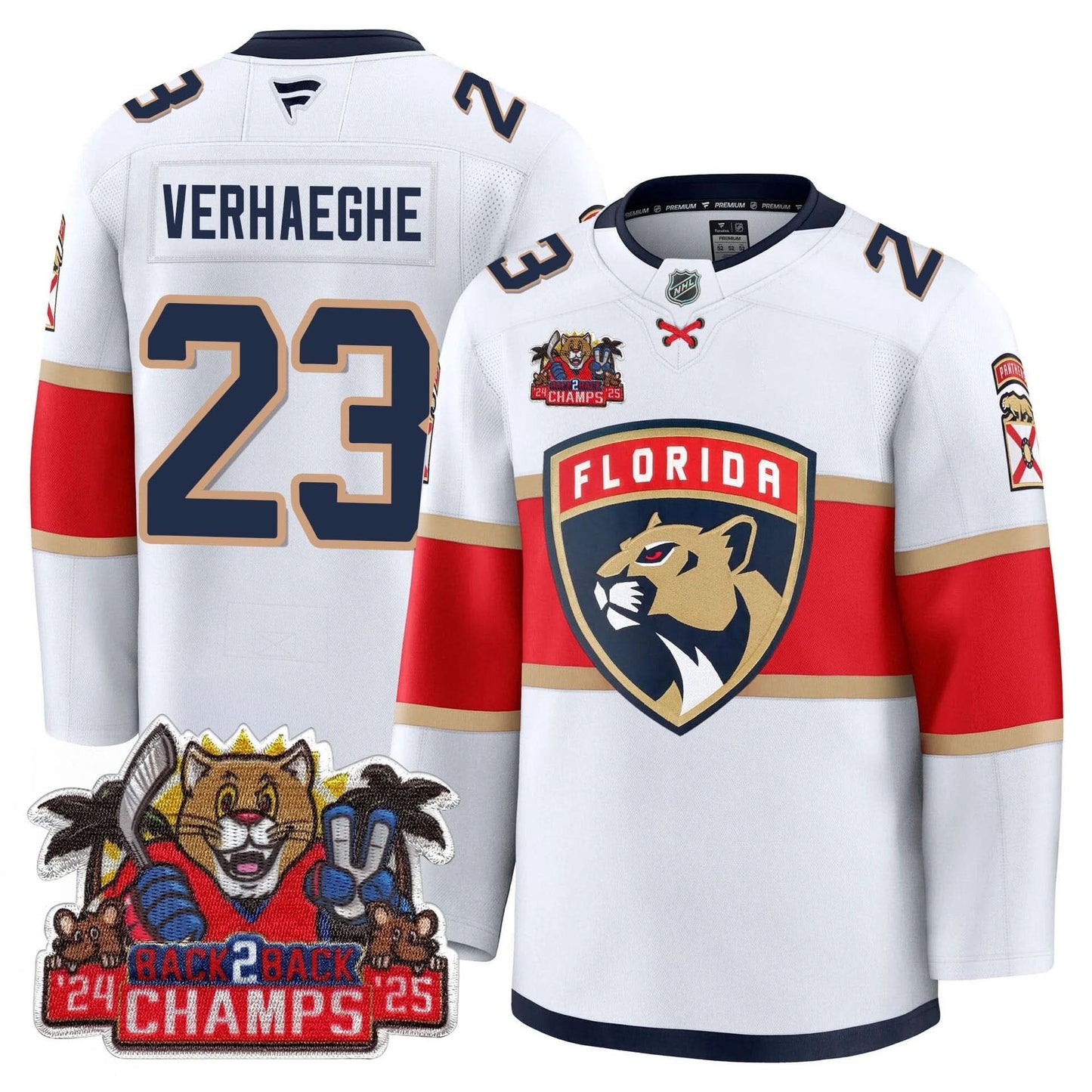 Florida Panthers 2025 Stanley Cup B2B Champions Jersey - All Stitched