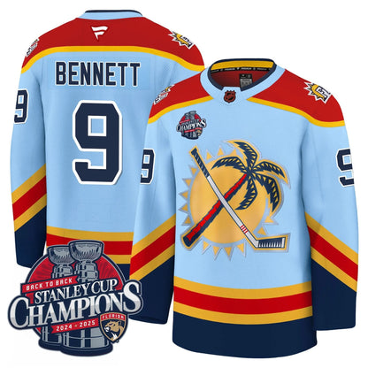 Men's Florida Panthers 2025 Stanley Cup B2B Champions Jersey N1 - All Stitched
