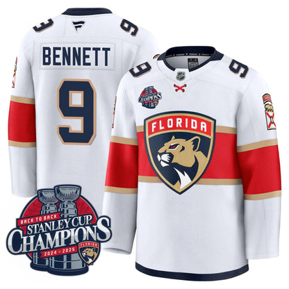 Men's Florida Panthers 2025 Stanley Cup B2B Champions Jersey N1 - All Stitched