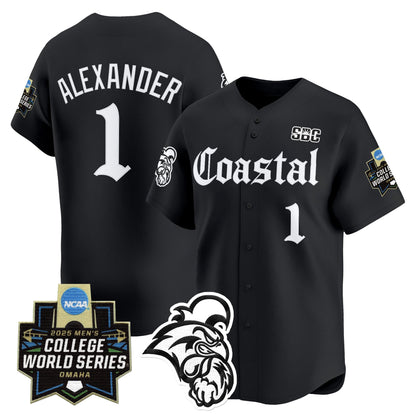 Men's Coastal Carolina Chanticleers 2025 World Series 'Gothic Coastline Edition' Vapor Premier Limited Jersey - All Stitched
