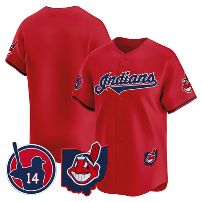 Men's Cleveland Indians Larry Doby Patch Vapor Premier Limited Jersey - All Stitched