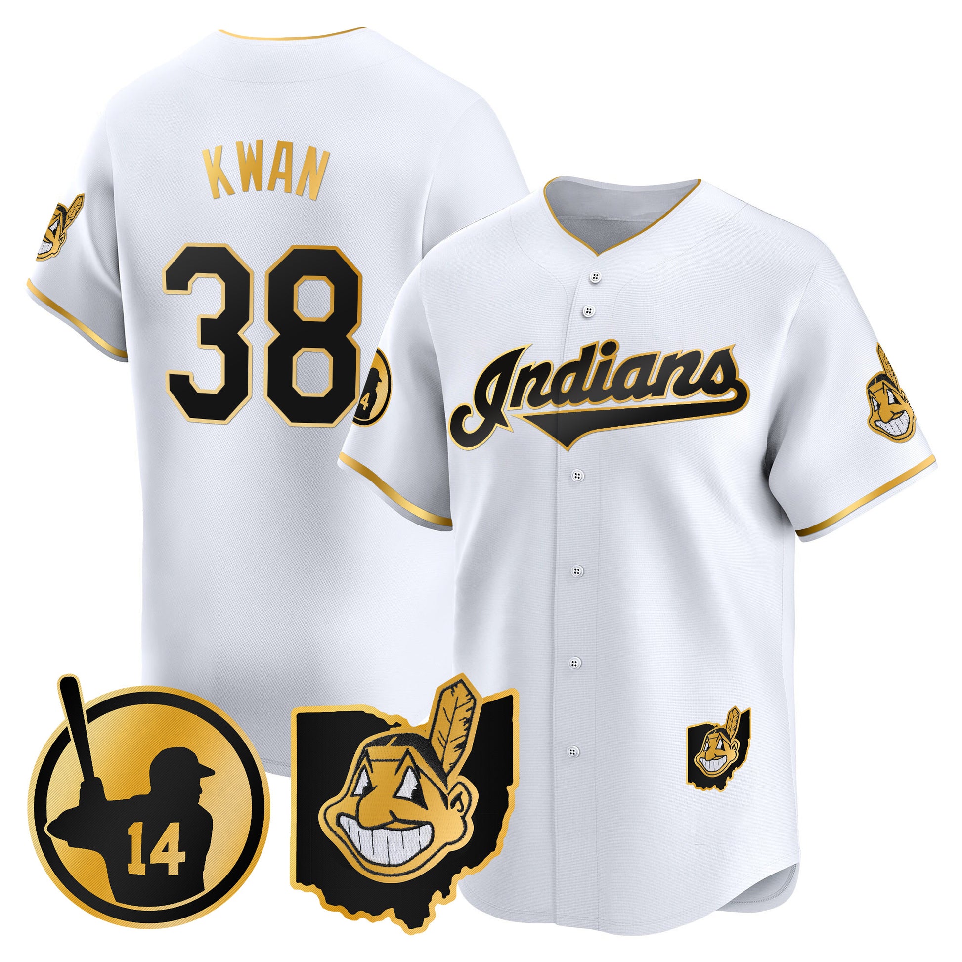 Men's Cleveland Indians Larry Doby Patch Vapor Premier Limited Jersey - All Stitched