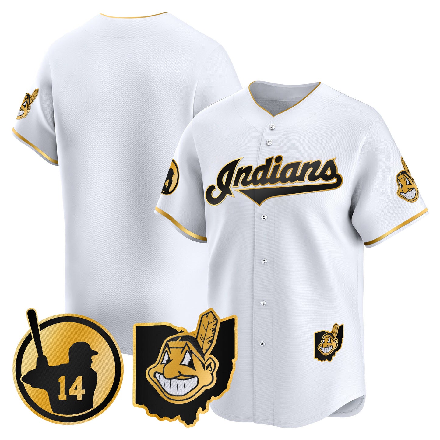 Men's Cleveland Indians Larry Doby Patch Vapor Premier Limited Jersey - All Stitched