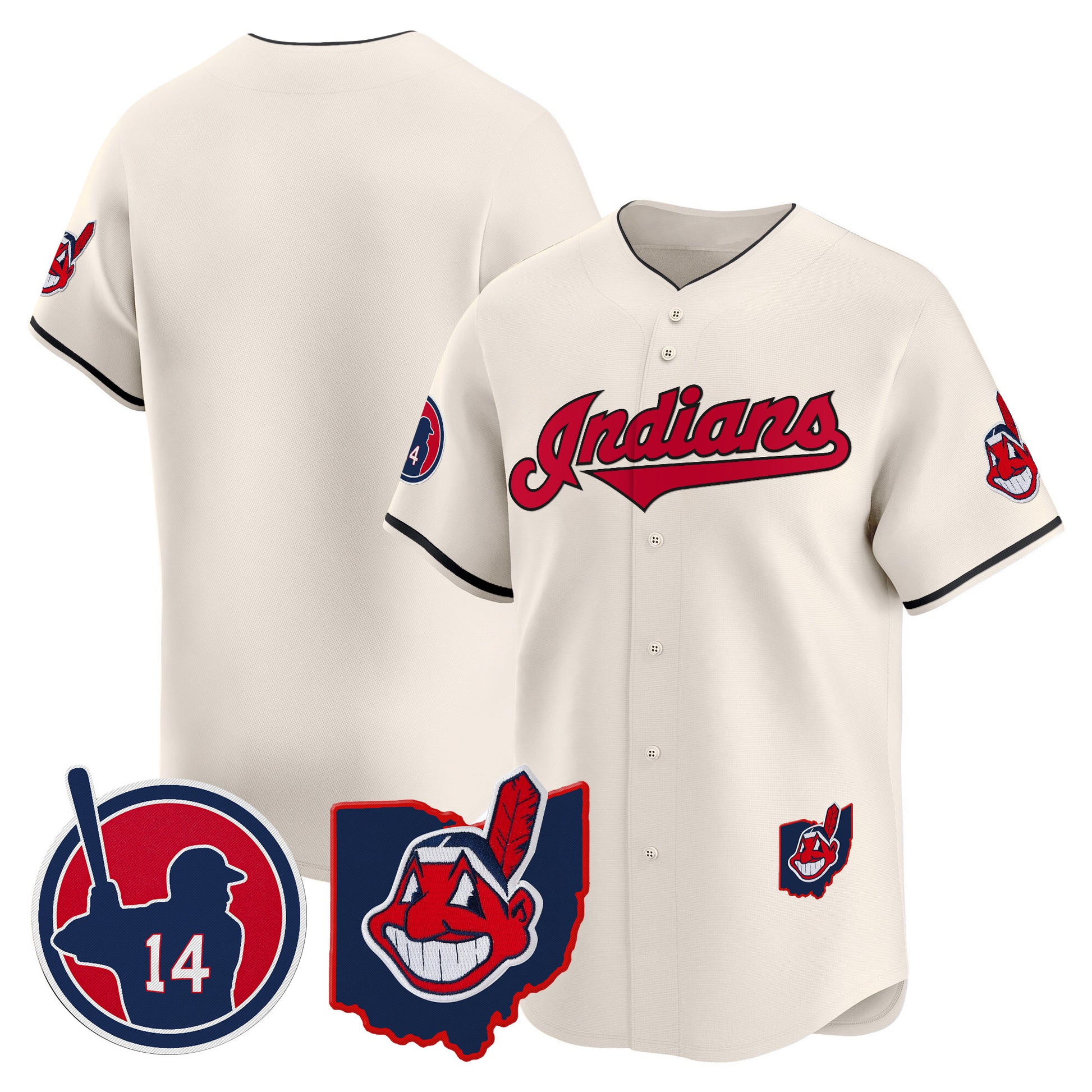 Men's Cleveland Indians Larry Doby Patch Vapor Premier Limited Jersey - All Stitched