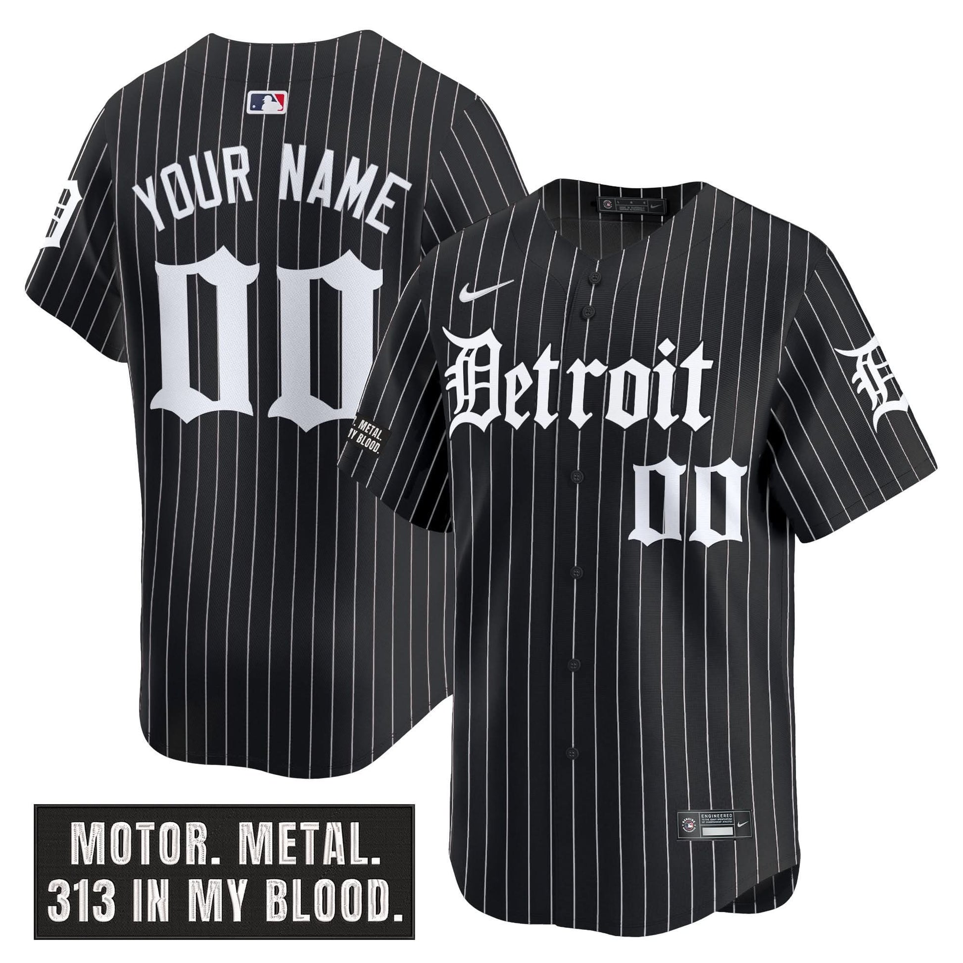 Detroit Tigers 'Motor Gothic Edition' Vapor Premier Limited Custom Jersey - All Stitched