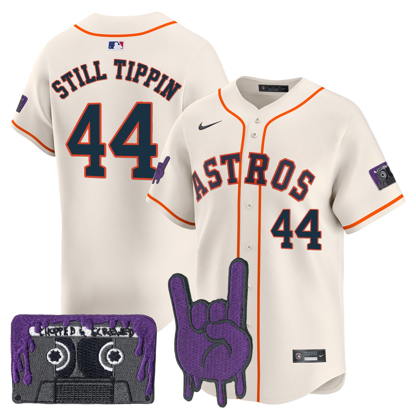 Houston Astros DJ Screw Patch Vapor Premier Limited Jersey - All Stitched