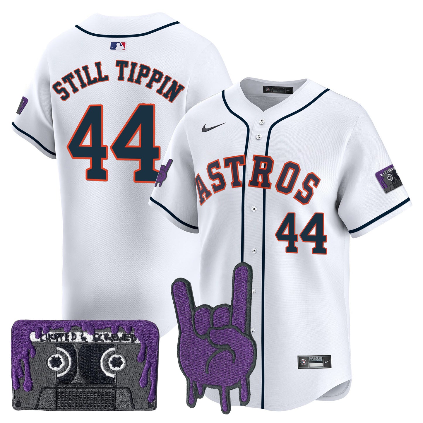Houston Astros DJ Screw Patch Vapor Premier Limited Jersey - All Stitched
