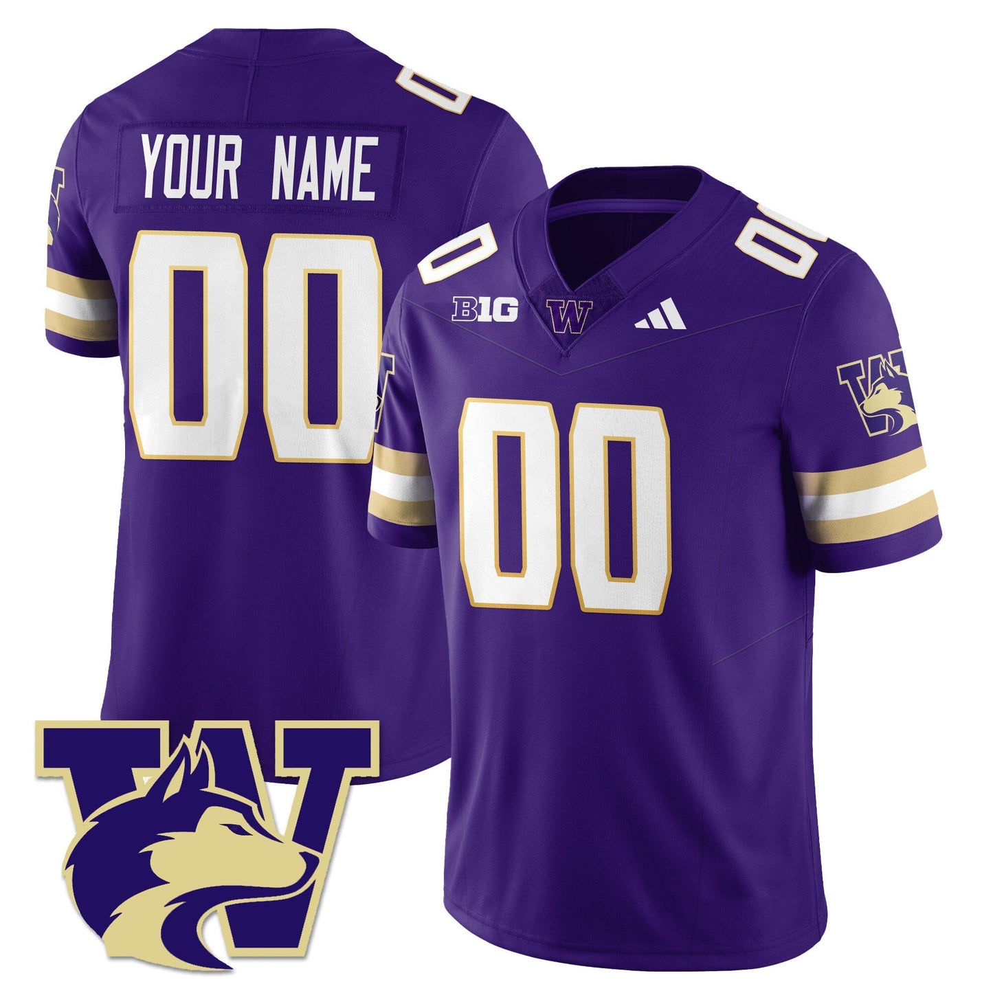 Washington Husky Football 2025 Vapor Limited Custom Jersey - All Stitched