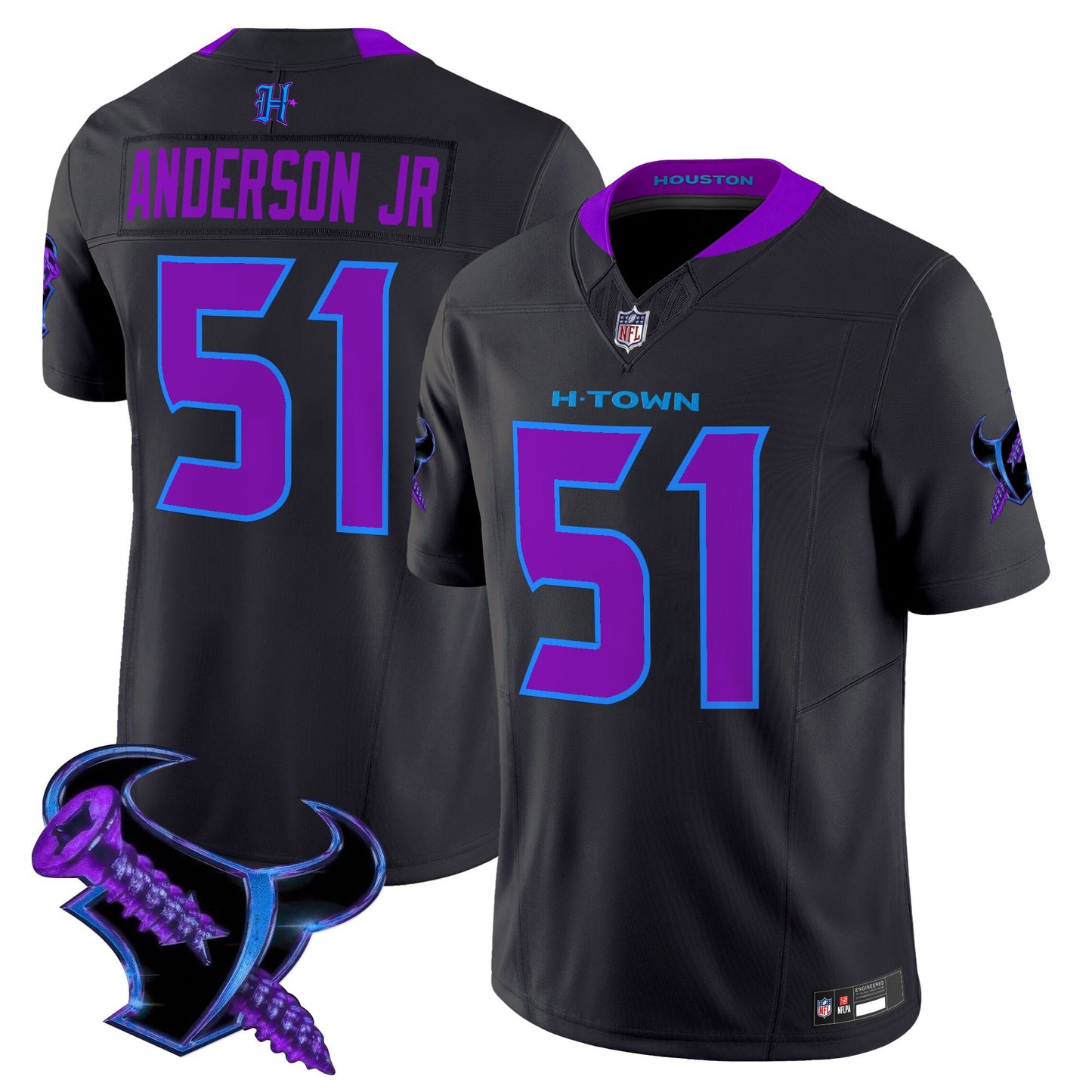 Men's Houston Texans 2025 DJ Screw Vapor Limited Jersey - All Stitched
