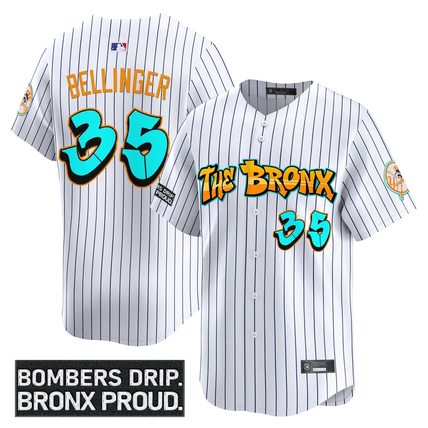Men's Yankees 'Graffiti Bronx Bombers Edition' Vapor Premier Limited Jersey - All Stitched
