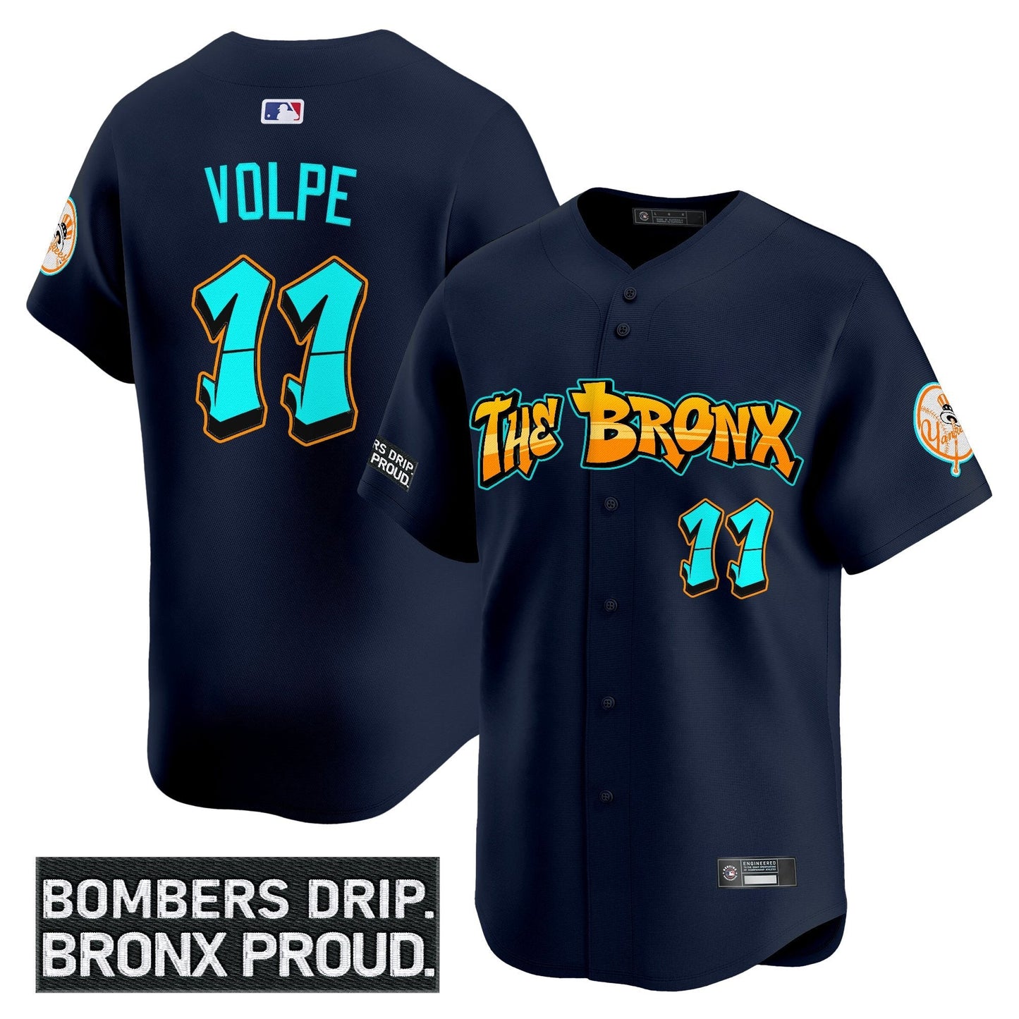 Men's Yankees 'Graffiti Bronx Bombers Edition' Vapor Premier Limited Jersey - All Stitched