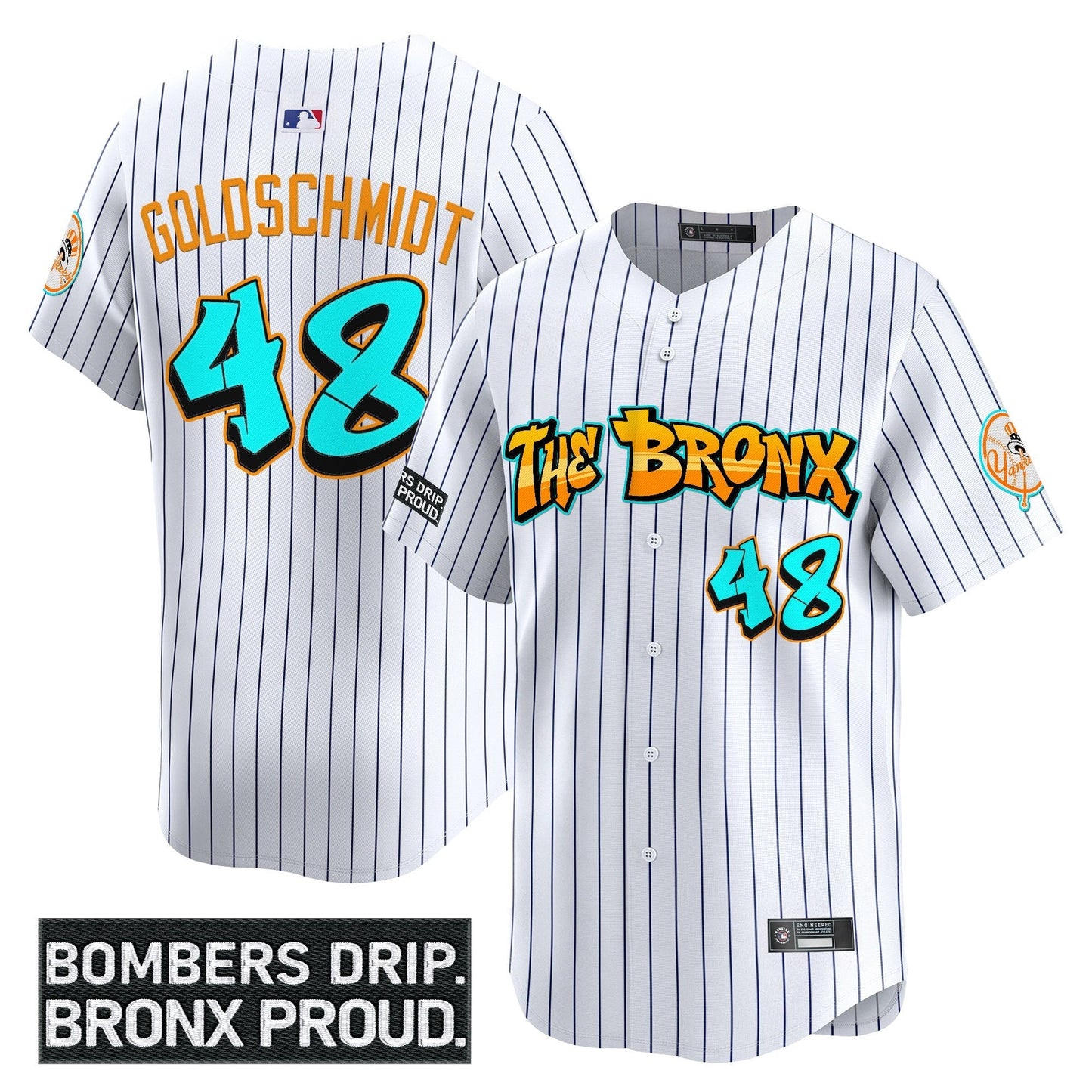 Men's Yankees 'Graffiti Bronx Bombers Edition' Vapor Premier Limited Jersey - All Stitched