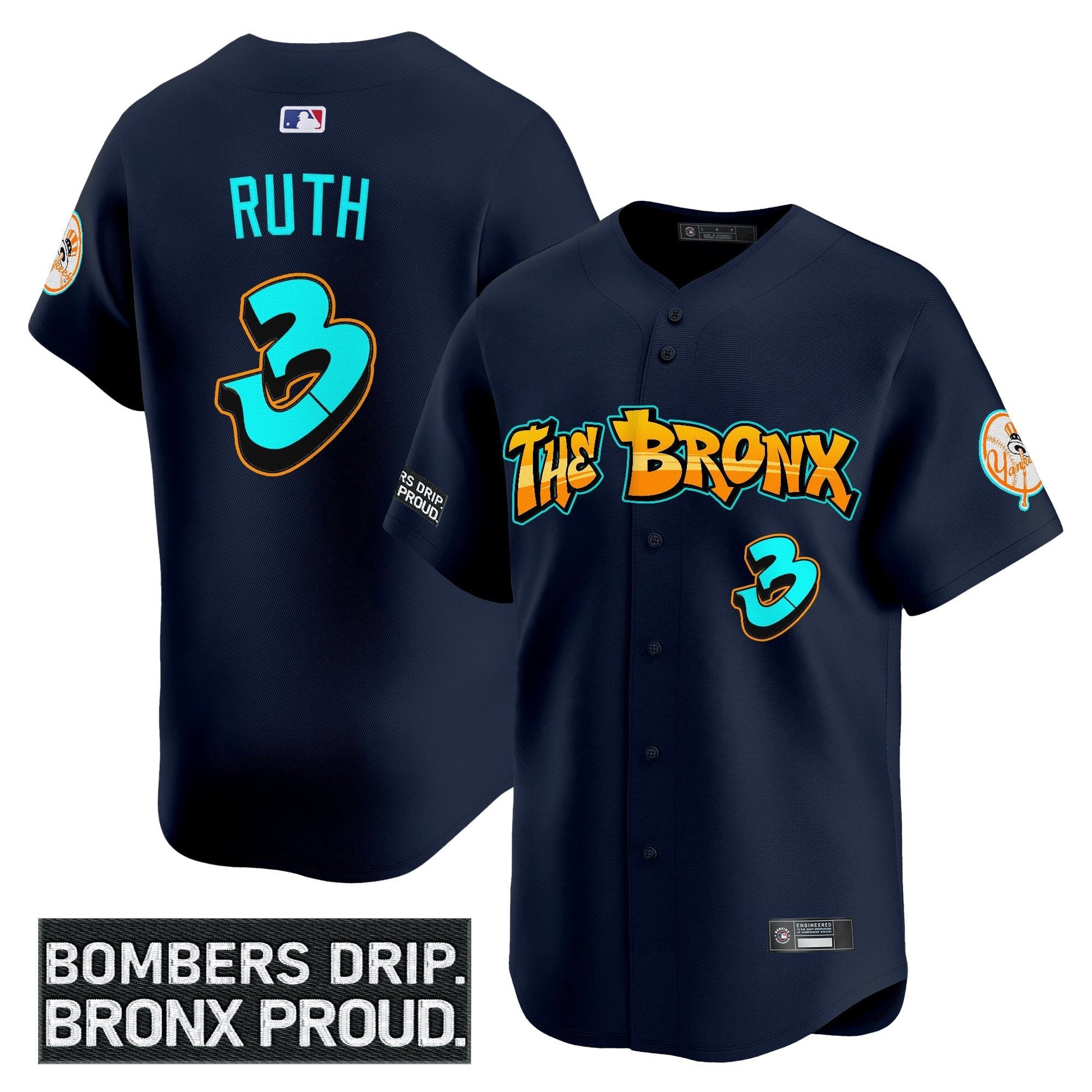 Men's Yankees 'Graffiti Bronx Bombers Edition' Vapor Premier Limited Jersey - All Stitched