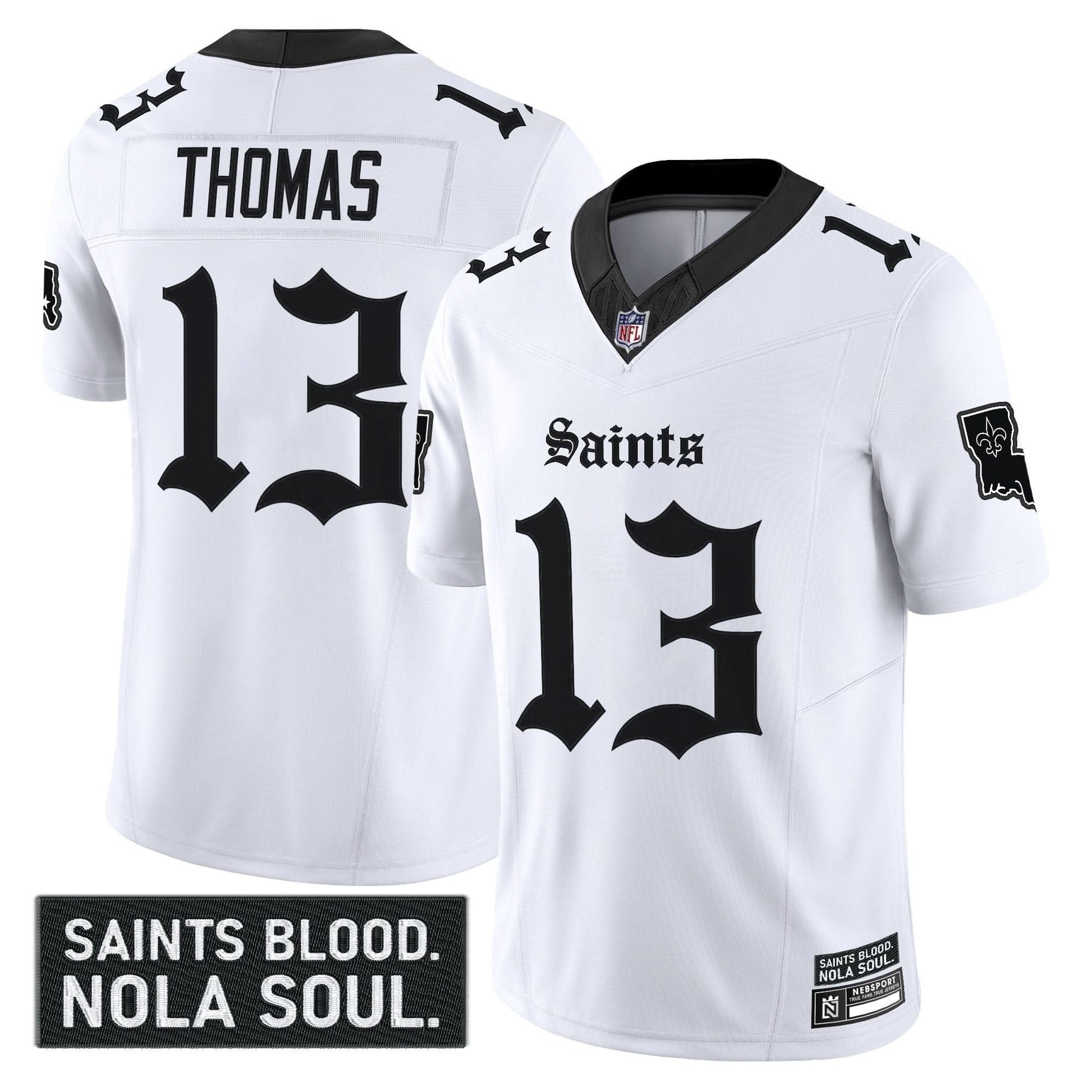 Men's New Orleans Saints 'Gothic Vieux Carré Edition' Vapor Jersey - All Stitched