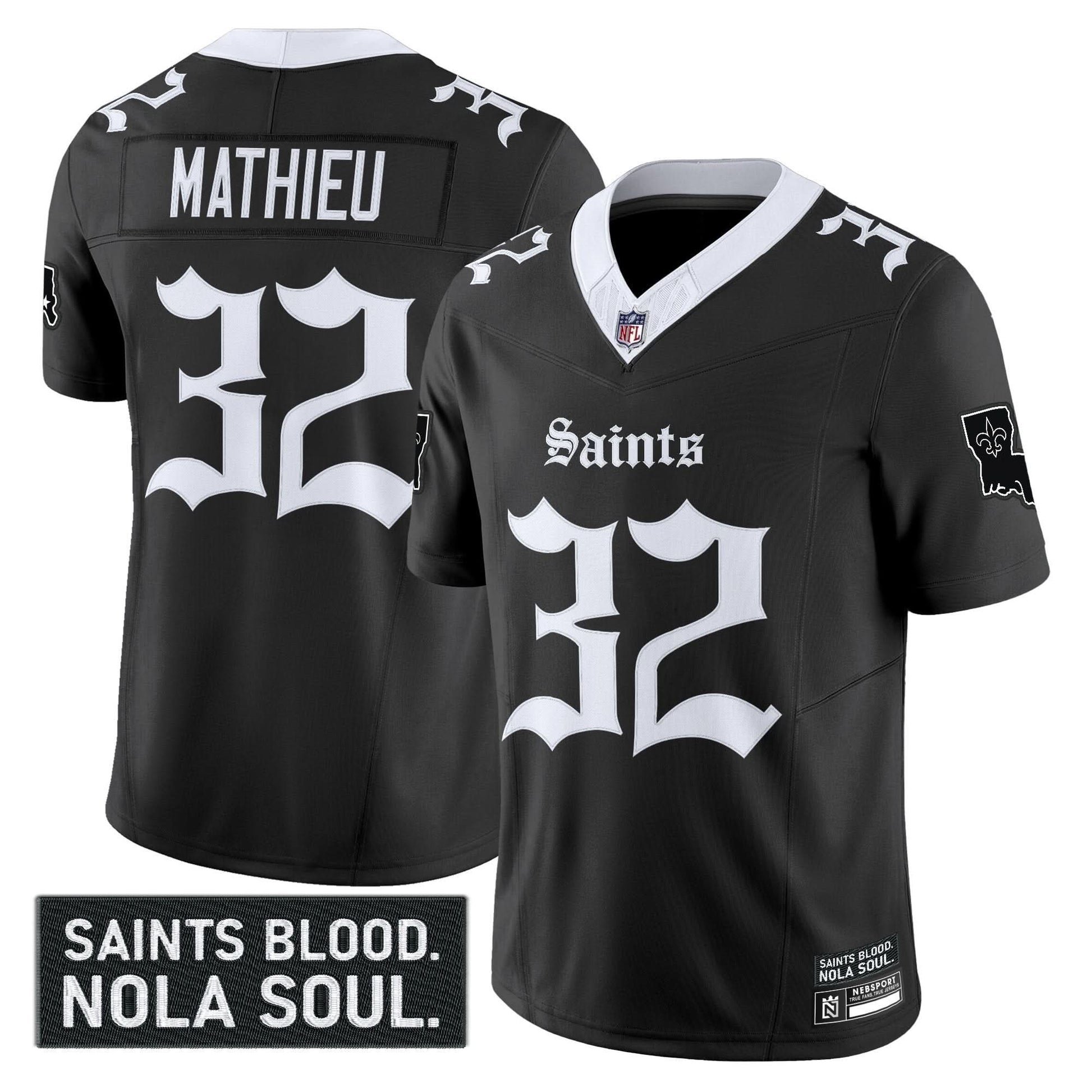 Men's New Orleans Saints 'Gothic Vieux Carré Edition' Vapor Jersey - All Stitched