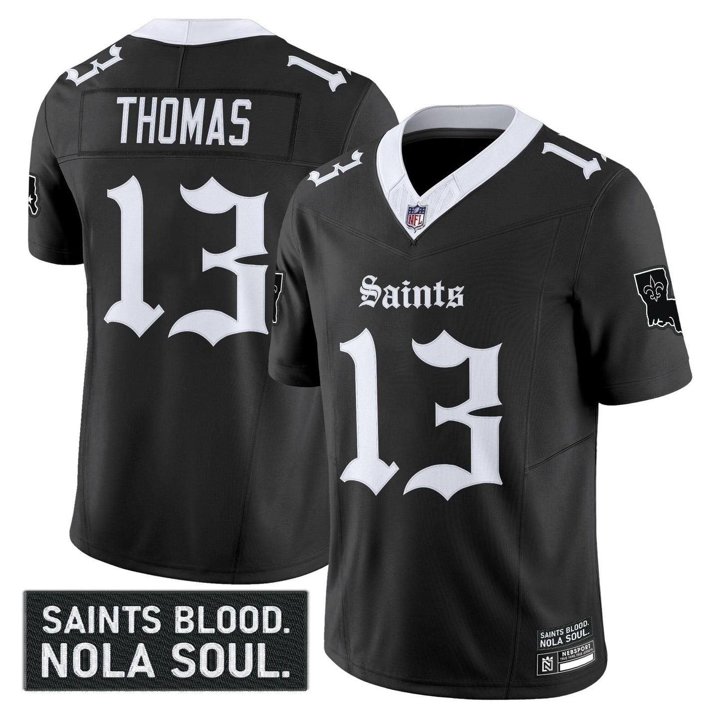 Men's New Orleans Saints 'Gothic Vieux Carré Edition' Vapor Jersey - All Stitched