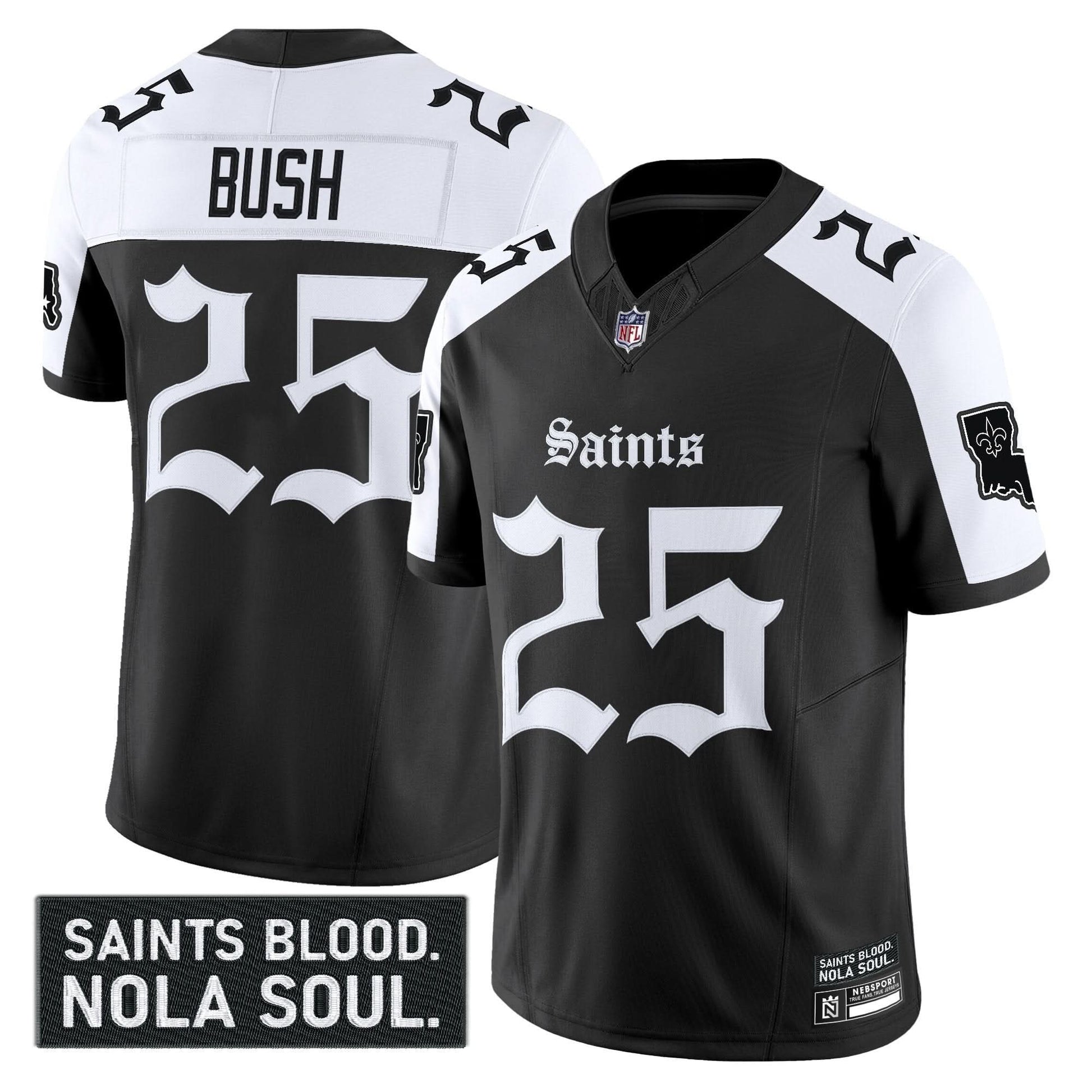 Men's New Orleans Saints 'Gothic Vieux Carré Edition' Vapor Jersey - All Stitched