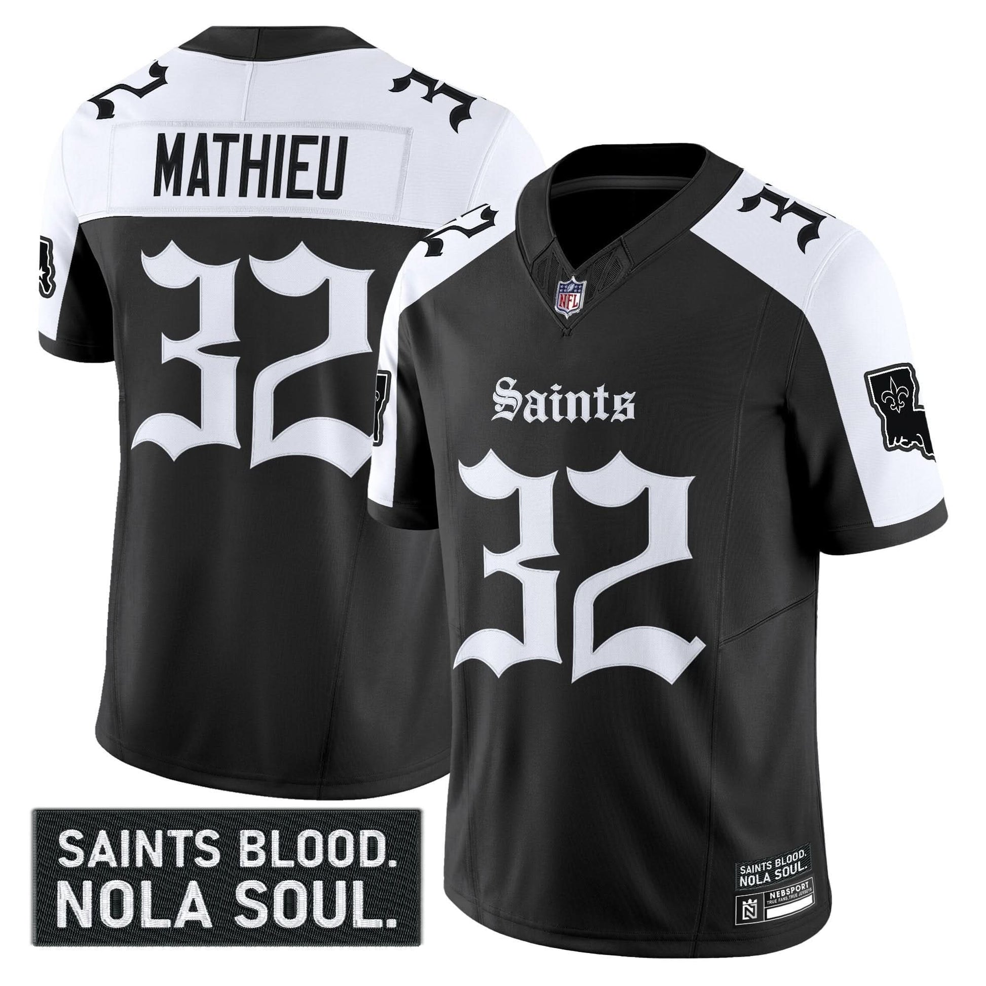 Men's New Orleans Saints 'Gothic Vieux Carré Edition' Vapor Jersey - All Stitched