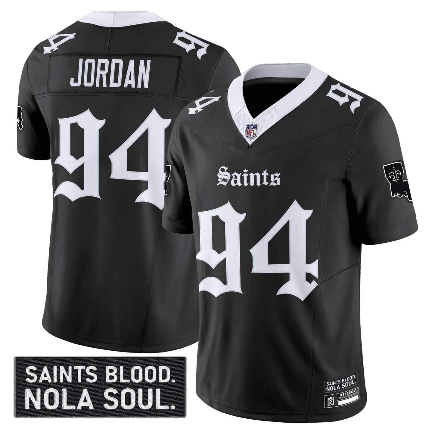 Men's New Orleans Saints 'Gothic Vieux Carré Edition' Vapor Jersey - All Stitched